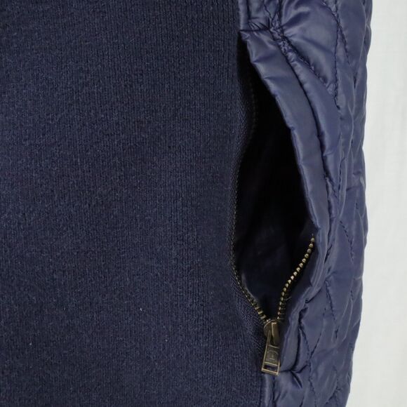 Talbots Puffer Vest Petites MP PM Navy Blue Quilted Full Zip Snaps Pockets - Picture 13 of 16